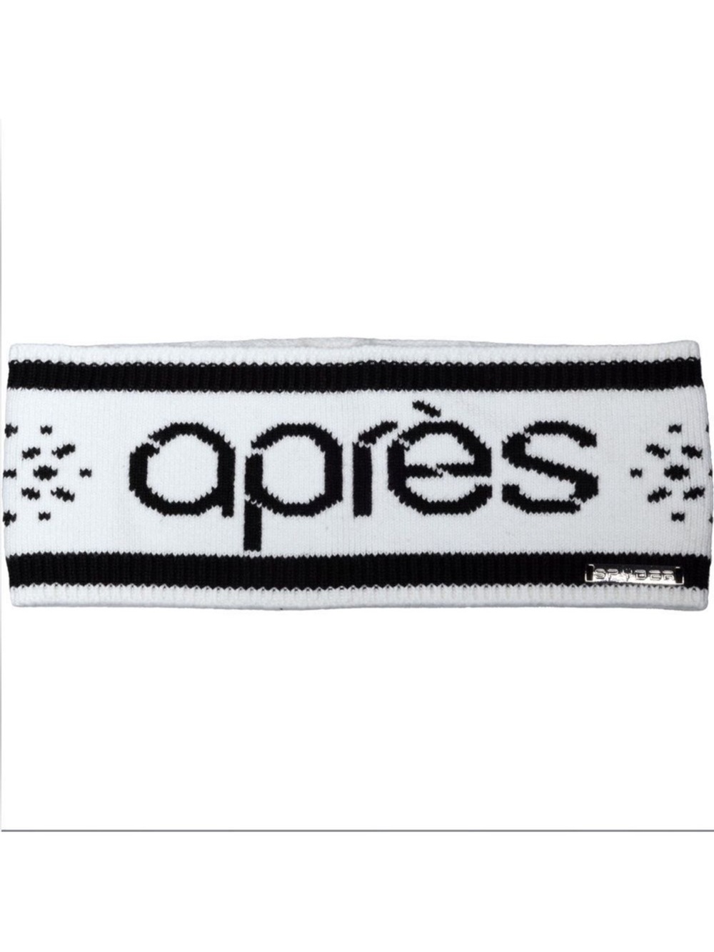 SPYDER OS Unisex White Black Cotton Blend Knit Après Headband
